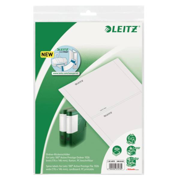 LEITZ Rückenschild 175x145mm grau 1690-00-85 Karton 10Bl