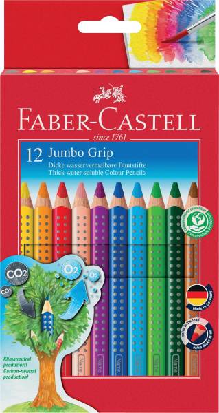 FABER CASTELL Farbstiftetui Jumbo Grip 12ST 110912 lang