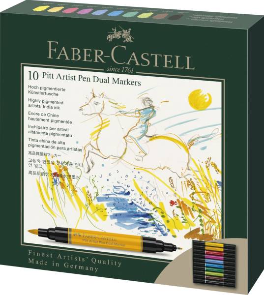 FABER CASTELL Dualmarkeretui 10ST sortiert 162010 Pitt Artist Pen