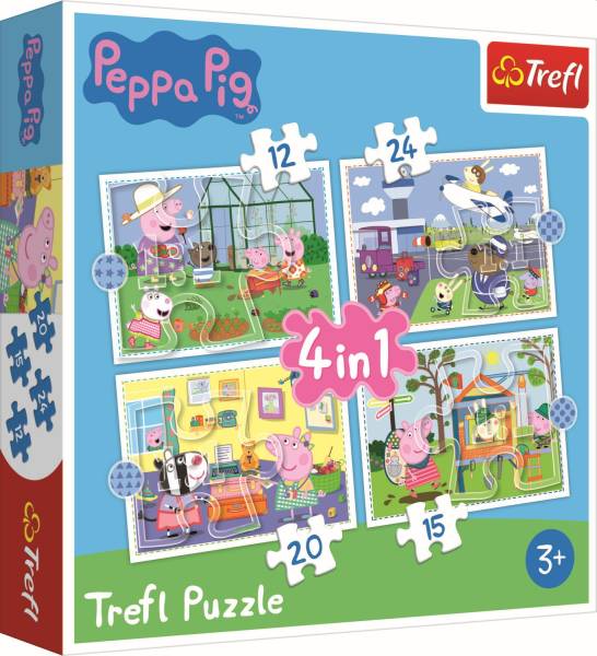 TREFL Puzzle 4 in 1 Peppa Pig 34359 12,15,20,24 Teile
