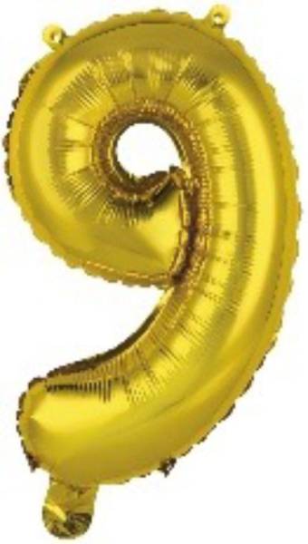 Folienballon Mini Zahl 9 gold 909687 41cm