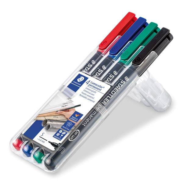 STAEDTLER Folienstift Lumocolor SF 4 Farben sort. 313 WP4 permanent