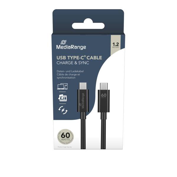 MEDIARANGE USB-Kabel 3.0 USB-C schwarz MRCS213 1,2m