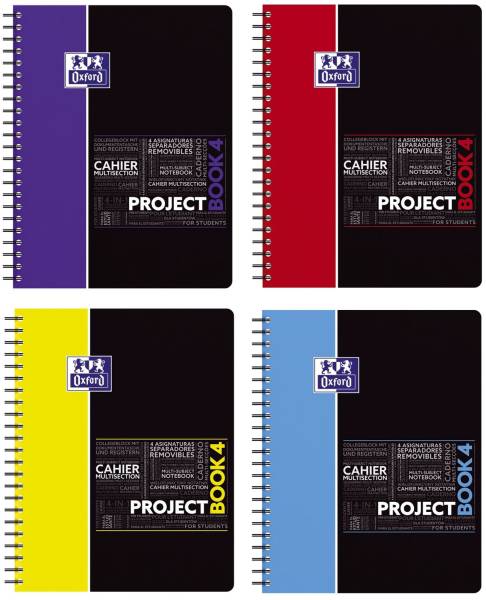 OXFORD Projektbook A4+ 80Bl kar. sort 400037432 Studium