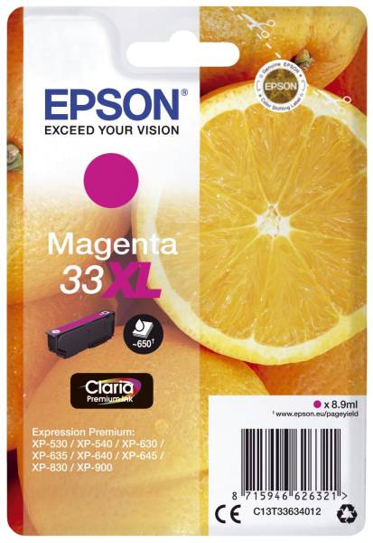 EPSON Inkjetpatrone Nr. 33XL magenta C13T33634012