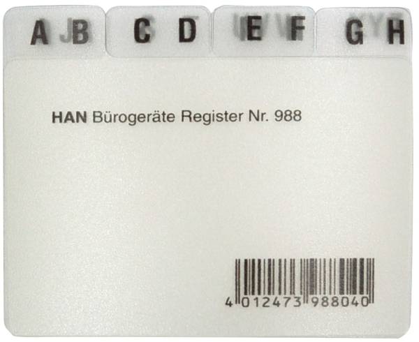 HAN Leitregister A8 quer A-Z grau 988 12tlg