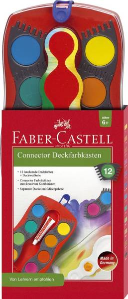 FABER CASTELL Farbkasten 12er Connector rot 125030