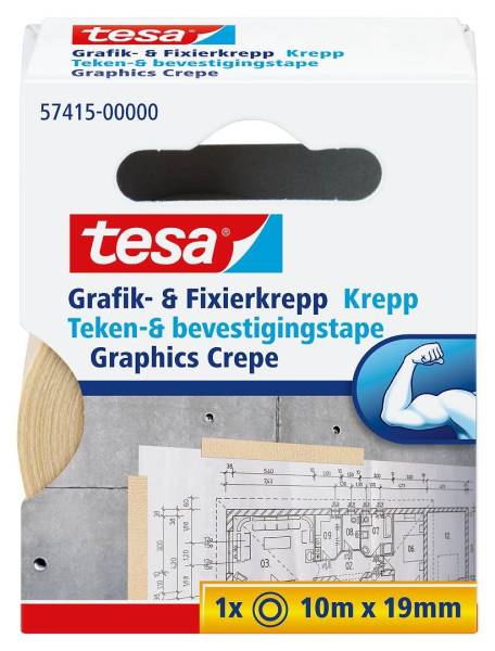 TESA Kreppband Tesakrepp 19mmx10m 57415-00000-01 Fixierkrepp