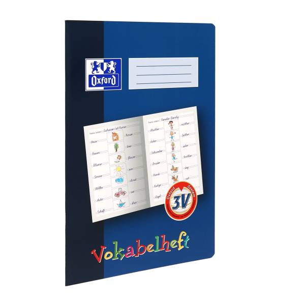 OXFORD Vokabelheft A4 3V 16BL dunkelblau 100057954 Optik Paper