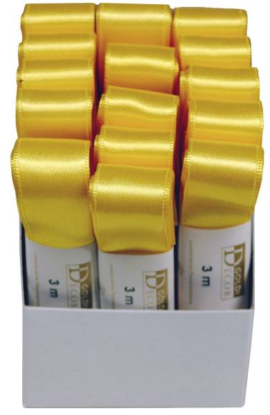 GOLDINA Doppelsatinband 25mmx3m gelb 1172025101503