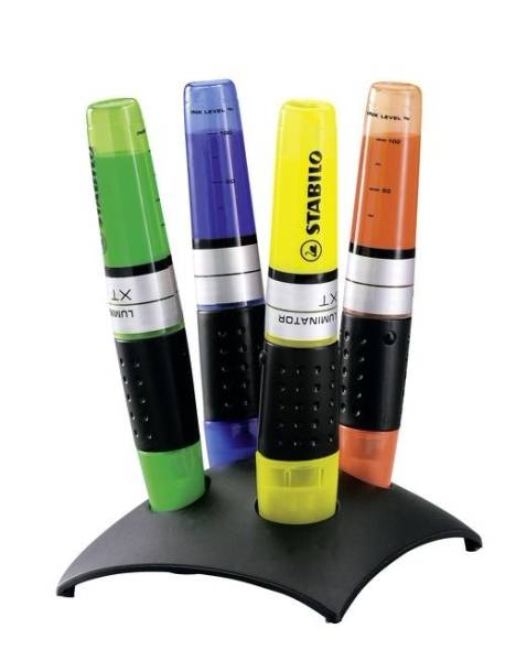 STABILO Textmarker Luminator 2+5mm Tischset 7104-2 4 Farben sortiert