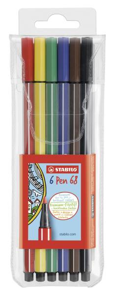 STABILO Fasermaler Pen 68 Etui 6 Stück 6806/PL