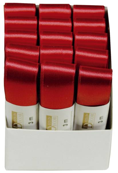 GOLDINA Doppelsatinband 25mmx3m rot 1172025201503