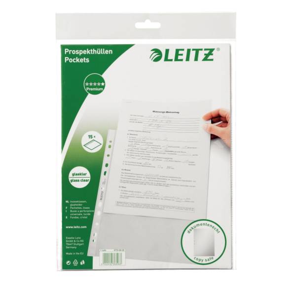 LEITZ Prospekthülle A4 glasklar 47706002 PG15St