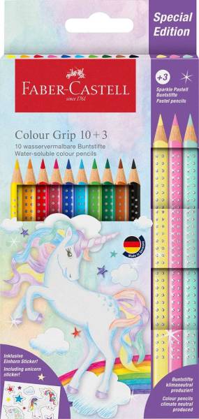 FABER CASTELL Farbstiftetui 10+3ST Colour Grip sort. 201542 Einhorn