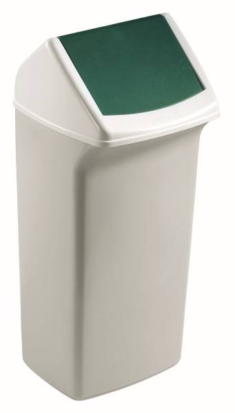DURABLE Papierkorb 40L+Schwingklappe weiß/grün VEH2012034 Durabin