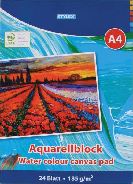 STYLEX Aquarellblock A4 28690 24BL/190g