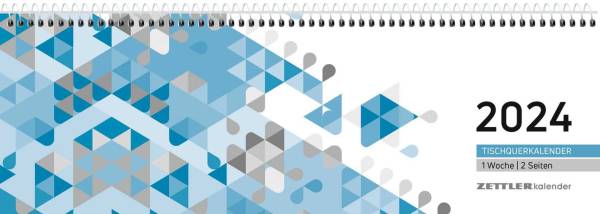 ZETTLER Pultkalender 29,6x9,9cm 1W 2S blau 602459/116-0015 quer, Spiralbind