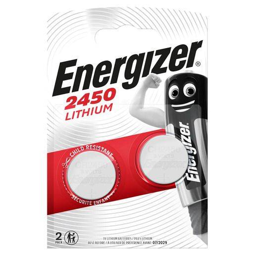 ENERGIZER Knopfzellen-Batterie CR2450 2ST weiß/rot E300830703 Lithium
