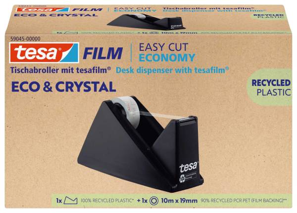 TESA Tischabroller +1RL PET ECO & CRYSTAL kla 59045-00000-00 19mm x10m Desk Disp.